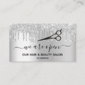 リオープニングヘア美しいサロングリッター銀の輝き 名刺 (正面)