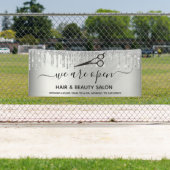 リオープニングヘア美しいサロングリッター銀の輝き 横断幕 (インサイチュ)