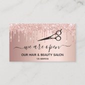 リオープニングヘア美しいサロンバラ金ゴールドドリップ 名刺 (正面)