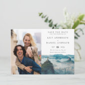 リオ・デ・ジャネイロのスカイライン 水彩写真 ウェディング セーブザデート (スタンド正面)