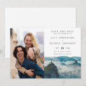 リオ・デ・ジャネイロのスカイライン 水彩写真 ウェディング セーブザデート (正面/裏面)