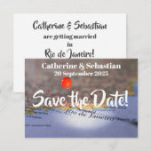 リオ・デ・ジャネイロ, ブラジル ヴィンテージ マップ セーブザデート (正面/裏面)