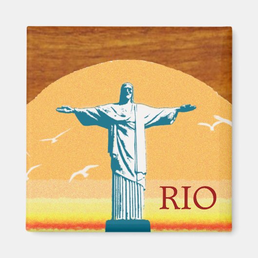 リオ。 Corcovado。 イエス・キリスト救い主 マグネット (正面)
