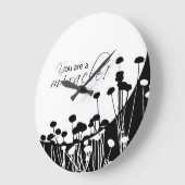 リカバリ・ミラクル、白黒 ラージ壁時計 (傾斜)