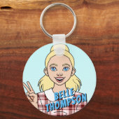 リカラーユニフォームガールスクールラベル キーホルダー (正面)