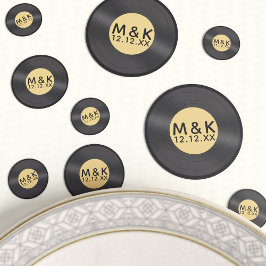 リカラーレトロビニールLPロックンロールテーブル紙吹雪 コンフェッティ