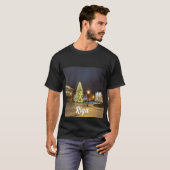 リガのクリスマスツリーとドームスクエア Tシャツ (正面フル)