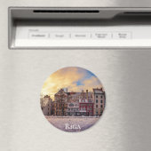 リガの夕暮れ通り マグネット (インサイチュ (食洗機))