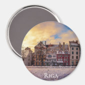 リガの夕暮れ通り マグネット (正面/裏面)