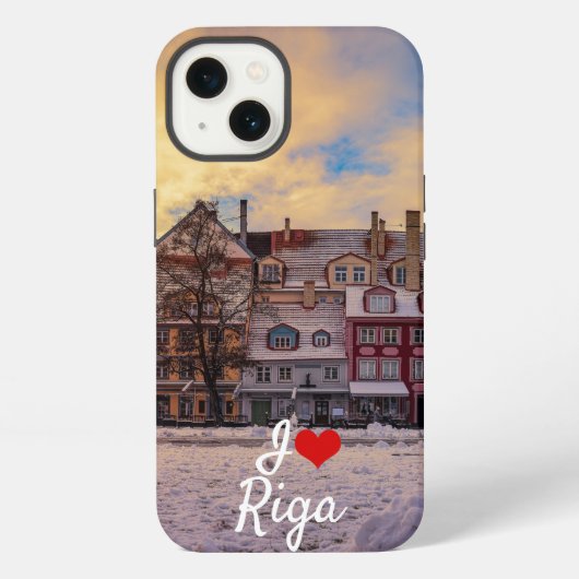 リガの夕暮れ通り iPhoneケース (裏面)