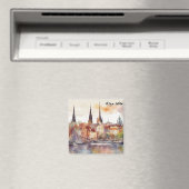 リガカラフルラトビアウォーターカラーシティビュー マグネット (インサイチュ (食洗機))