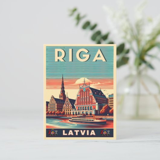 リガシティ,ラトビアのバルト文化ヴィンテージギフト ポストカード (スタンド正面)