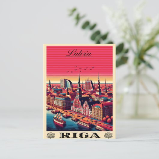 リガシティ,ラトビアのバルト文化ヴィンテージギフト ポストカード (スタンド正面)
