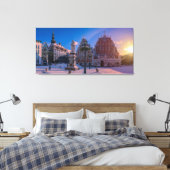 リガタウンホールスクエア冬 キャンバスプリント (インサイチュ (寝室))