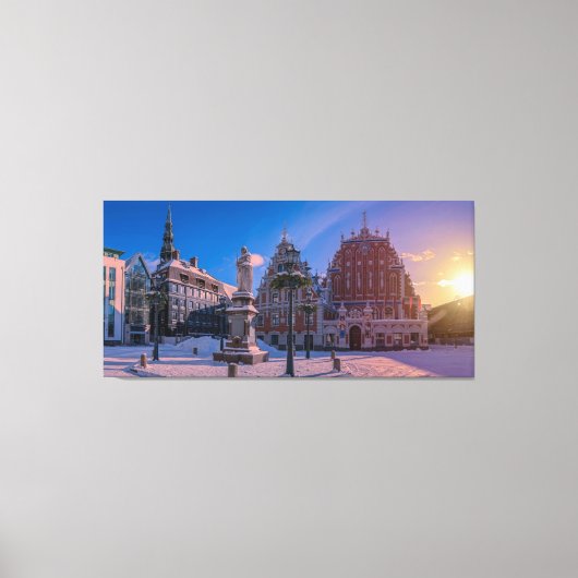 リガタウンホールスクエア冬 キャンバスプリント (正面)