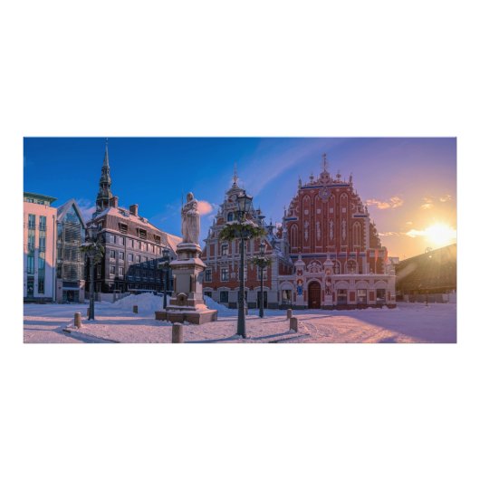 リガタウンホールスクエア冬 フォトプリント            (正面)