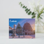 リガタウンホールスクエア冬 ポストカード (スタンド正面)