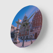 リガタウンホールスクエア冬 ラウンド壁時計 (傾斜)