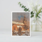 リガラトビアカラーペンシルシティランドスケープ ポストカード (スタンド正面)