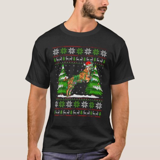 リガークリスマスライトクリスマス醜いセータークリスマス Tシャツ (正面)
