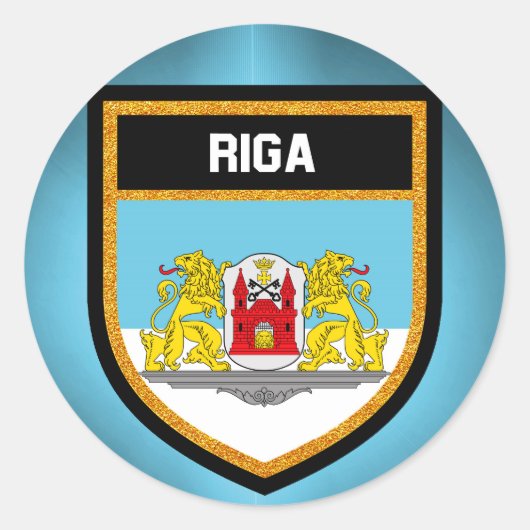 リガ国旗 ラウンドシール (正面)
