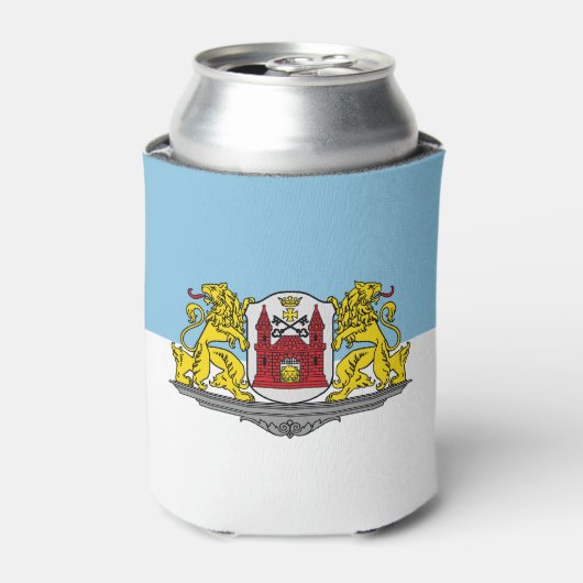 リガ国旗、ラトビアクーラーボックス 缶クーラー (缶正面)