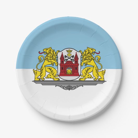 リガ国旗、ラトビア紙プレート ペーパープレート (正面)