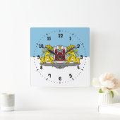 リガ国旗、ラトビア角壁時計 スクエア壁時計 (ホーム)