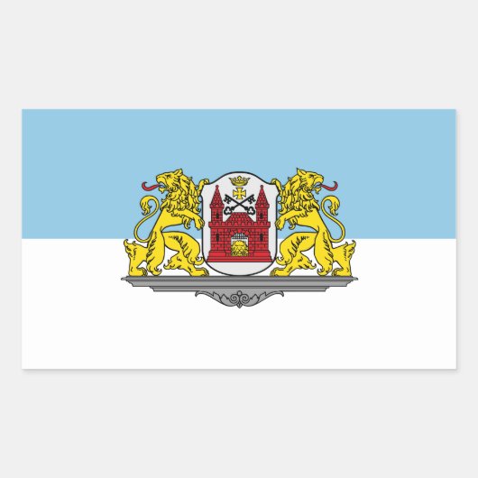 リガ国旗、ラトビア長方形ステッカー 長方形シール (正面)