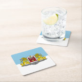 リガ国旗、ラトビア・スクエア紙コースター スクエアペーパーコースター (インサイチュ)