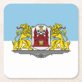 リガ国旗、ラトビア・スクエア紙コースター スクエアペーパーコースター (正面)