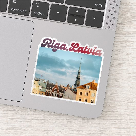 リガ旧市街の写真、ラトビアのお土産 シール (詳細)