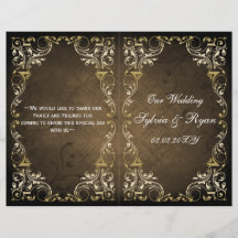 リガ素朴ル装飾用ブラウンと金ゴールド結婚ズ