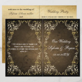 リガ素朴ル装飾用ブラウンと金ゴールド結婚ズ (正面/裏面)