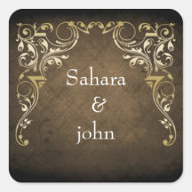 リガ素朴ル装飾用ブラウンと金ゴールド結婚ズ