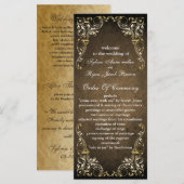 リガ素朴ル装飾用ブラウンと金ゴールド結婚ズ プログラム (正面/裏面)