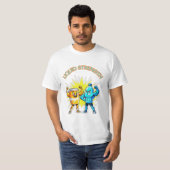 リキッドストレングス - 楽しいジュースと水の筋肉デザイン Tシャツ (正面フル)