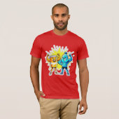 リキッドストレングス - 楽しいジュースと水の筋肉デザイン Tシャツ (正面フル)