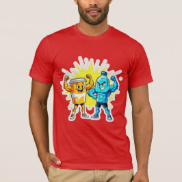 リキッドストレングス - 楽しいジュースと水の筋肉デザイン Tシャツ