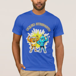 リキッドストレングス - 楽しいジュースと水の筋肉デザイン Tシャツ