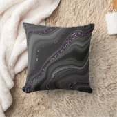リキッドブラックグレーホワイトアゲートグリッタードリーム#1 クッション (ブランケット)
