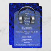 リキッドブルーDJパーティー招待状 招待状 (正面/裏面)