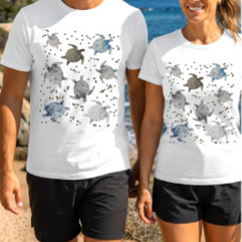 リキッドマーブル海亀オーシャンパターン Tシャツ
