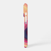 リキッドマーブル、流動アート、紫、パステルカラー iPhoneケース (左側面)