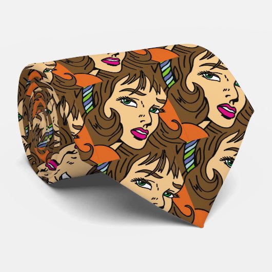 リキテンスタインのポップアートの女の子のタイ ネクタイ (ロール)