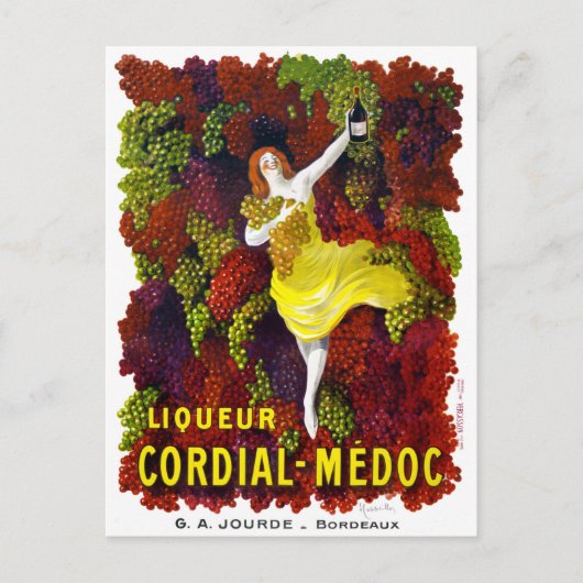 リキュールCordial-Medocヴィンテージのポスター復元 ポストカード (正面)