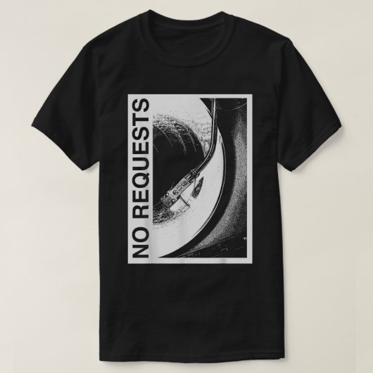 リクエストなし、DJ Vinyl Recordの音おもしろい楽愛好者 Tシャツ (デザイン正面)