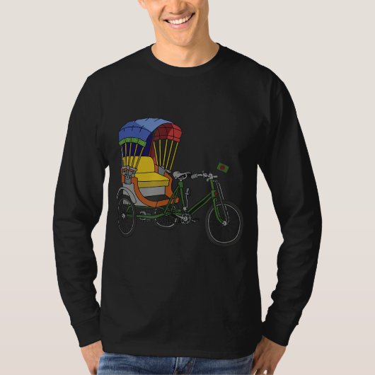 リクショークールバイクアートワークBangladesh国旗 Tシャツ (正面)