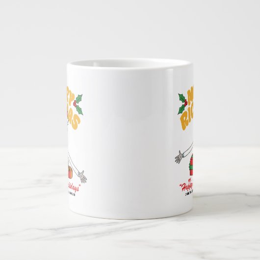 リクメリーマスとハッピーヒューマンホリデー ジャンボコーヒーマグカップ (正面)