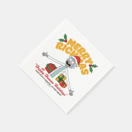 リクメリーマスとハッピーヒューマンホリデー スタンダードカクテルナプキン (角)